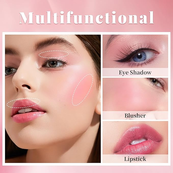 Color Changing Blush Stick for Cheek Lip, Black to Pink Jelly Clear Blush PH Temperature Change Magic Cream Blush Tinted, Lightweight Long Lasting Dewy Natural Glow Makeup for All Skin Tones-VivaGrace Women