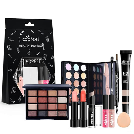 All-in-one Holiday Make up Gift Set | Makeup Kit for Women Full Kit Essential Starter Bundle Include Eyeshadow Palette Lipstick Blush Foundation Concealer Face Powder Mascara Lipgloss Brush-VivaGrace Women