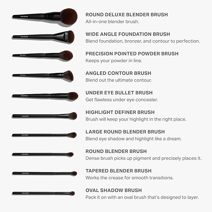 Morphe MUA Life Makeup Brushes - 20 Piece Makeup Brush Set of Eye and Face Brushes - Made with Synthetic Bristles and Includes Carrying Case (20 Count)-VivaGrace Women