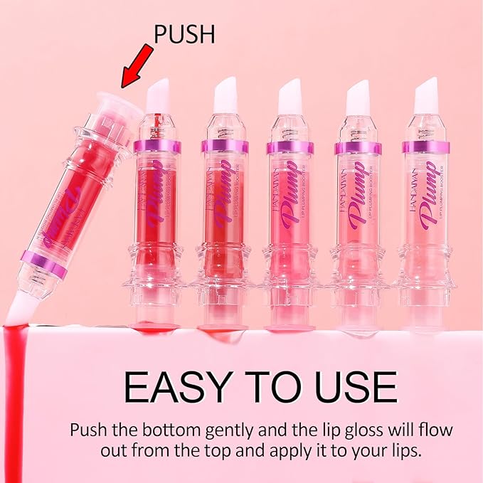 Natural Spicy Lip Plumping Booster Lip Plumping Oil，Lip Plumper Gloss, Ultra-Hydrating & Nourishing Plump and Pout Lip Plumper, Glossy Finish Fuller Lip Plumping Lip Gloss for Women Girls(3PC)-VivaGrace Women