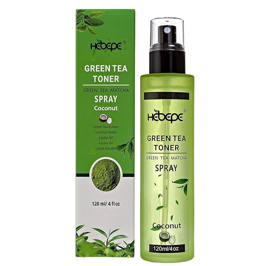 Green Tea Matcha Facial Toner Mist with Coconut Water, Refreshing, and Soothing Face Toner, with Jojoba Oil, Castor Oil, Snail Filtrate,120ml-VivaGrace Women