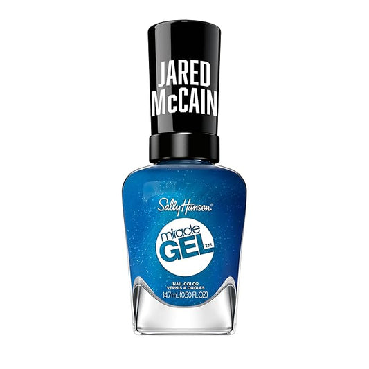 Sally Hansen Miracle Gel™ x Jared McCain, Bucket Blue, Long Lasting, Gel-Like Formula, No UV Lamp Needed, Blue Nail Polish