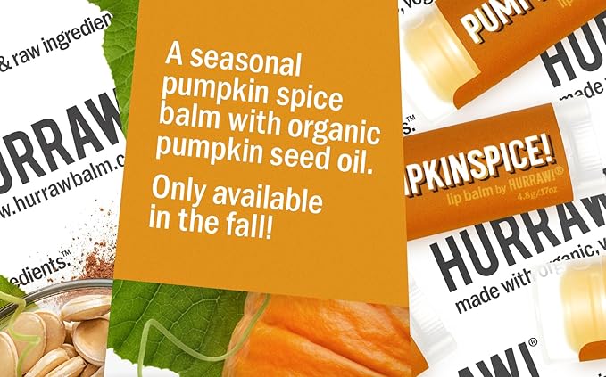Hurraw! Pumpkin Spice Lip Balm: Organic, Certified Vegan, Cruelty and Gluten Free. Non-GMO, 100% Natural Ingredients. Bee, Shea, Soy and Palm Free. Made in USA-VivaGrace Women