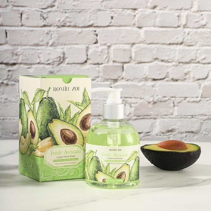 Liquid Hand Soap with Gift Box - Avocado - 260ml/ 8.7 fl.oz (Pack of 3)