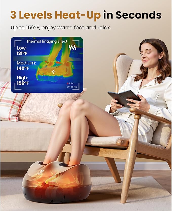 BOB AND BRAD Foot Massager Machine with Heat and Remote, Fits up to Men Size 14, Electric Shiatsu Deep Kneading Foot Massager, Relieve for Plantar Fasciitis and Neuropathy Pain-VivaGrace Women