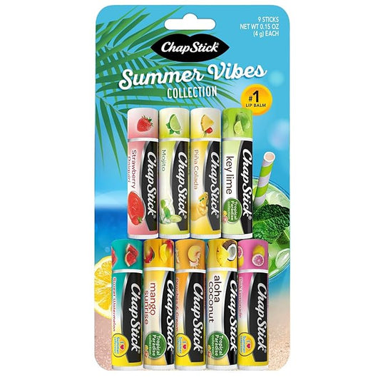 ChapStick Summer Vibes Collection – Tropical Paradise, Mocktail, and I Love Summer Lip Balm Collections, 0.15 Oz Ea (9 Piece Set)-VivaGrace Women