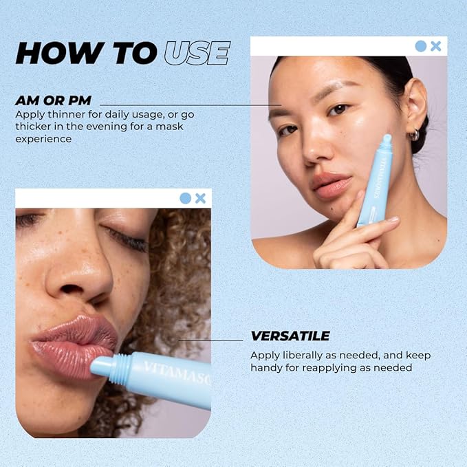 Vitamasques Overnight Lip Mask - Hydrating Coconut Flavor Lip Balm Moisturizer with Vitamins & Natural Oil Hydrates, Nourishes & Plumps Lips Area - Korean Skin Care Lip Care Products (Pack of 3)-VivaGrace Women