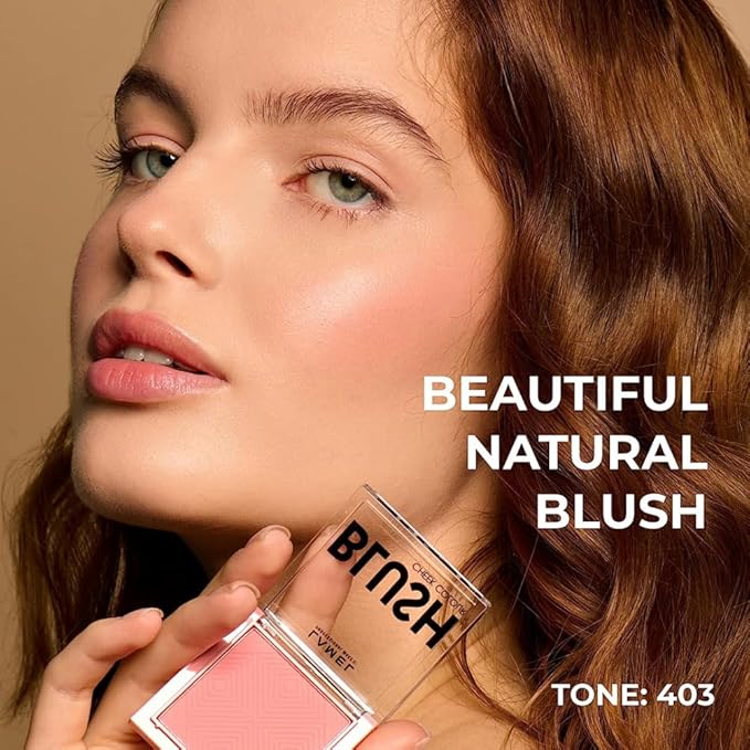 Lamel Coral Blush Cheek Color Mini - Blendable Natural Blush Powder - Enhances & Defines Shapes & Features - Shading & Contouring Powder Blush - 4 Universal Shades - № 403 (Coral) - 3.8g / 0.13 oz-VivaGrace Women