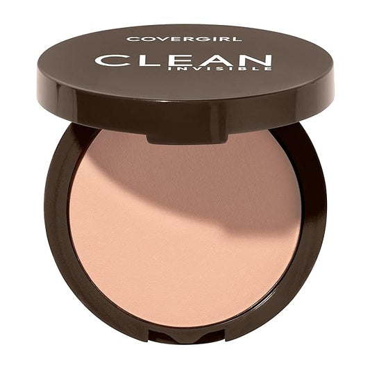 Covergirl Clean Invisible Pressed Powder, Lightweight, Breathable, Vegan Formula, 130 - Classic Beige, 0.38oz-VivaGrace Women