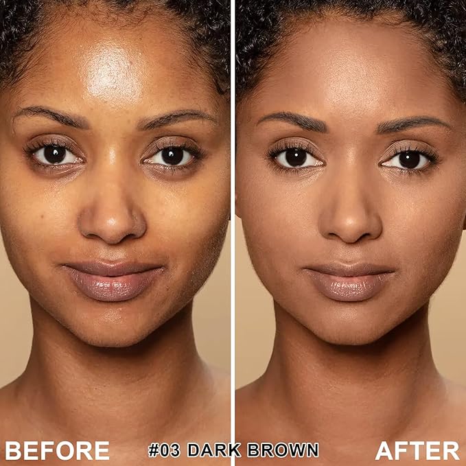 Mushroom Head Air Cushion CC Cream Foundation - Moisturizing Concealer for Even Skin Tone - Makeup Base Primer (#03 Brunet Brown)-VivaGrace Women