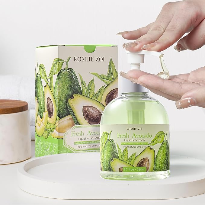 Liquid Hand Soap with Gift Box - Avocado - 260ml/ 8.7 fl.oz (Pack of 3)