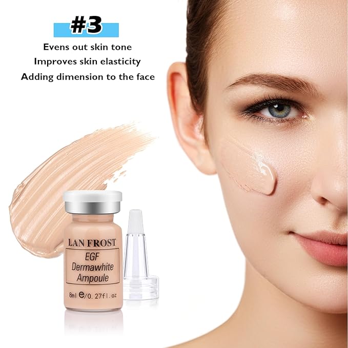 BB Facial Glow Serum Starter Kit Hyaluronic Acid Essence Foundation Skin Care Kit 0.27oz 12 Vials, Combined With Niacinamide and Peptides To Brighten Skin Tone Anti-Aging Foundation Light Rose #3-VivaGrace Women