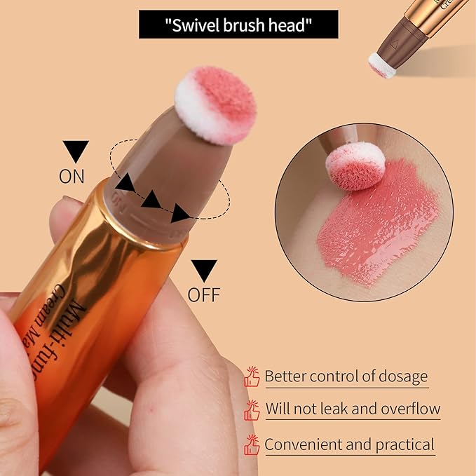 3pcs Contour Beauty Wand, Blush Wand and Liquid Highlighter Wand with Cushion Applicator, Long Lasting Silky Smooth Blendable Contour Highlighter Blush Stick,Cruelty Free,Contour +Blush +Highlighter Set（#01+#03+#05）-VivaGrace Women