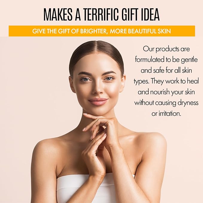 Turmeric Skincare Set - Turmeric Skin Care Products Brightening & Acne - Turmeric Skin Care Kit, Turmeric Skin Care Set - Turmeric Cleanser, Body Scrub, Face Cream & Facial Serum-VivaGrace Women