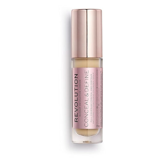 Makeup Revolution Conceal and Define Concealer, Full Coverage & Matte Finish, C5.5 for Fair/Light Skin Tones, Vegan & Cruelty-Free, 0.7 Fl Oz-VivaGrace Women