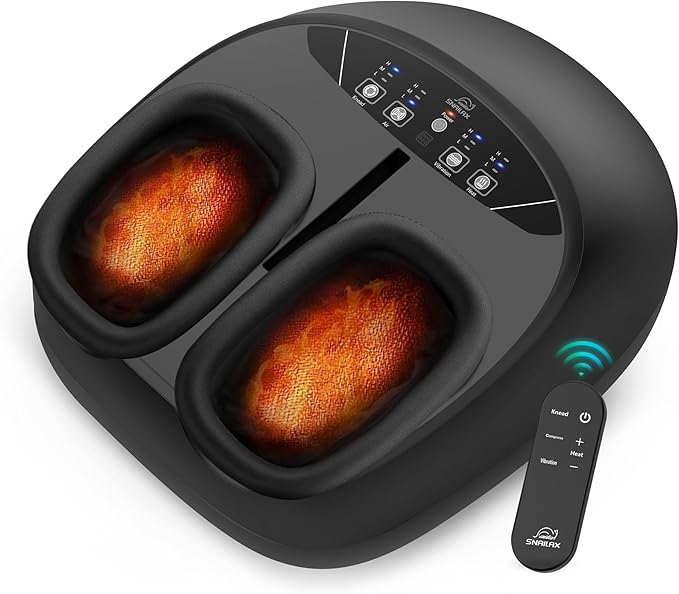Snailax Foot Massager with Heat Compression Vibration Shiatsu Feet Massager for Plantar Fasciitis Neuropathy, Remote Control, Up to Size 13, Gifts for Dad, Mom Heated Foot Warmer-VivaGrace Women