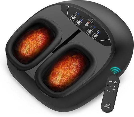 Snailax Foot Massager with Heat Compression Vibration Shiatsu Feet Massager for Plantar Fasciitis Neuropathy, Remote Control, Up to Size 13, Gifts for Dad, Mom Heated Foot Warmer-VivaGrace Women