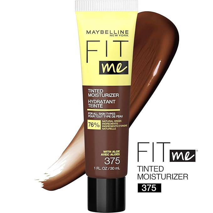 Maybelline Fit Me Tinted Moisturizer, Natural Coverage, Face Makeup, 375, 1 Count-VivaGrace Women