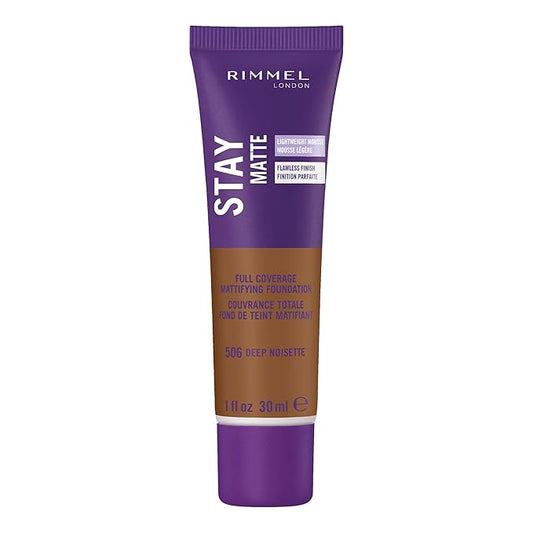 Rimmel London Stay Matte Liquid Mousse - 506 Deep Noisette - Foundation, Lightweight, Shine Control, Oil-Free, 1oz-VivaGrace Women