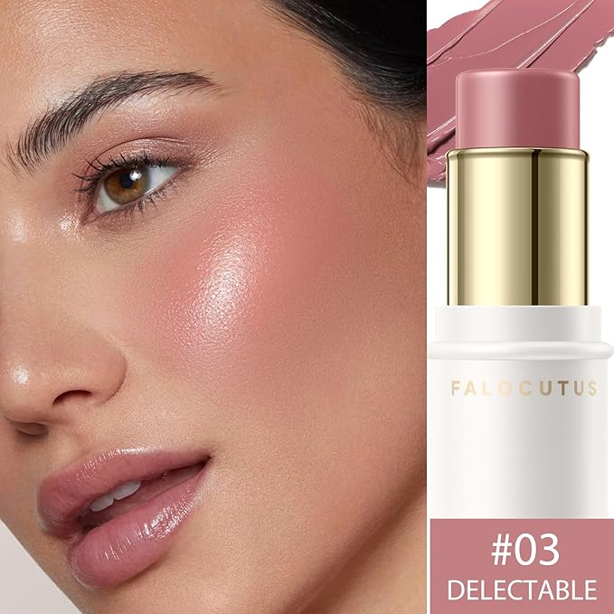 2Pcs Cream Blush Makeup Stick,Monochromatic Multi-Stick Face Blush for Cheek,Lip and Eye,Matte and Dewy Finish for Long Wearing,Easy Application.DELECTABLE-VivaGrace Women
