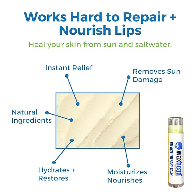 Waxhead Organic Lip Balm Vanilla - Sunburn Relief, Lip Moisturizer for Very Dry Lips, Lip Therapy, Lip Repair for Dry Cracked Lips, Healing Lip Balm for Severely Chapped Lips (4 pack)-VivaGrace Women