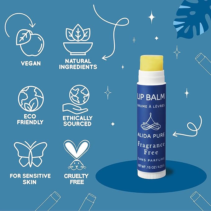 Fragrance Free Bulk Lip Balm Collection, Unscented Vegan Lip Balm, Bees Wax Free, Coconut Oil Free, Avocado Oil, Organic Jojoba Oil, Vitamin E, For Dry, Chapped, or Cracked Lips, 50 Tubes-VivaGrace Women