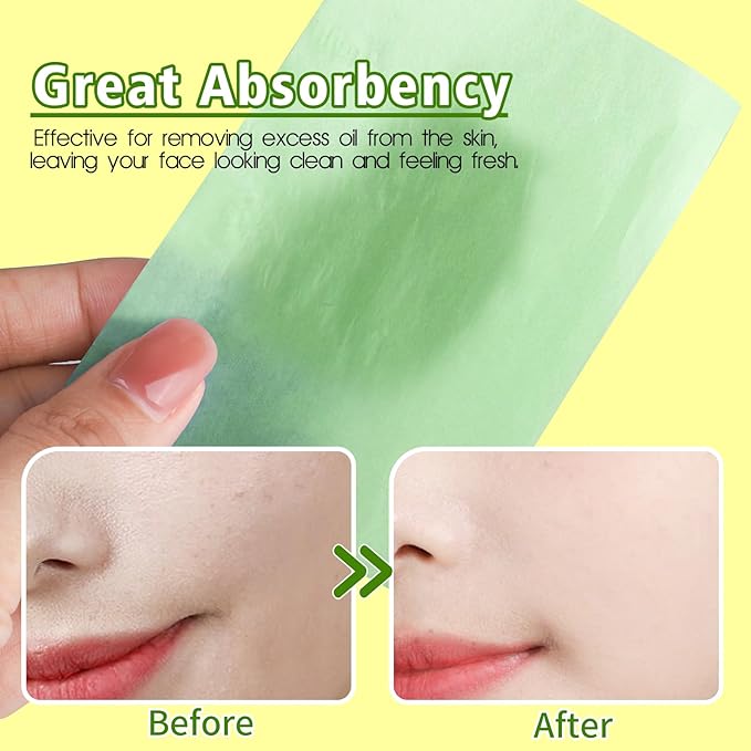 300 Sheets Blotting Paper, HNYYZL Oil Absorbing Sheets for Oily Skin, Oil Control for Face, Makeup Blotting Paper, Natural Oil Absorbing Facial Blotting Sheets for Oily Skin Care (Pack of 3)-VivaGrace Women