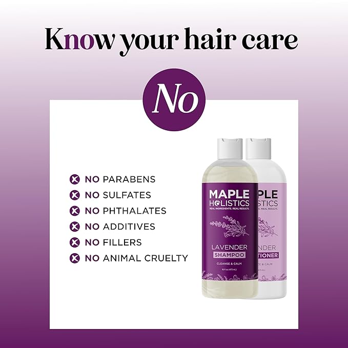 Aromatherapy Lavender Shampoo and Conditioner Set - Paraben and Sulfate Free Shampoo and Conditioner for Women with Chamomile Panthenol Jojoba Oil plus Cleansing and Calming Lavender Essential Oil-VivaGrace Women