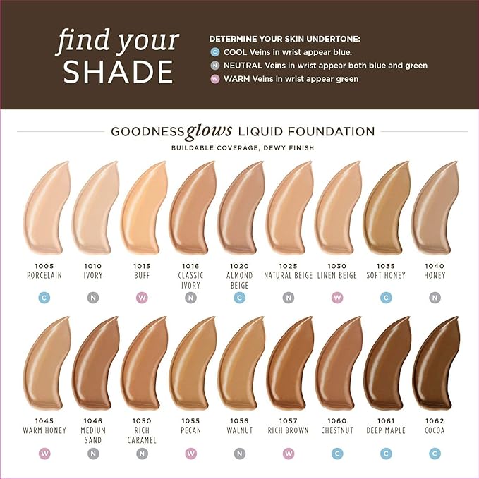 Burt's Bees Goodness Glows Liquid Makeup, Chestnut - 1.0 Ounce-VivaGrace Women