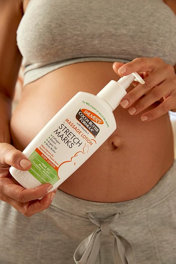 Palmer's Cocoa Butter Formula Massage Lotion for Stretch Marks, Pregnancy Skin Care, Belly Cream with Collagen, Elastin, Argan Oil and Shea Butter, 8.5 Ounces (Pack of 2)-VivaGrace Women