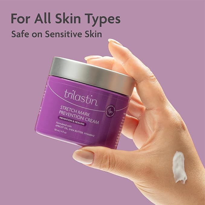 TriLASTIN Maternity Stretch Mark Cream for Pregnancy - 4 fl oz - Paraben-Free & Hypoallergenic - Prevents Stretch Marks & Improves Elasticity - Shea Butter & Belly Cream for Pregnant Women-VivaGrace Women