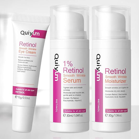 Retinol Skin Care Set, Dark Spot Remover for Face with Face Serum, Eye Cream, Moisturizer, Anti Aging Facial Skin Care Routine Kit, Wife Mom Women Gifts for Christmas Stocking Stuffers-VivaGrace Women