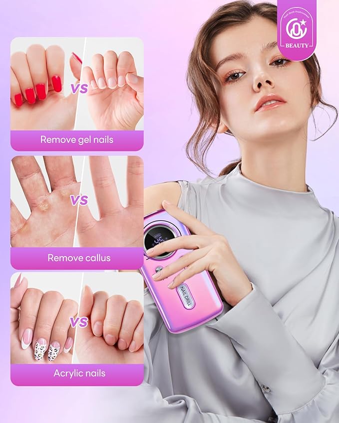 CozyZen Cordless Nail Drill Professional: 45000 RPM Rechargeable Electric Nail File Kit, Portable & Low Noise for Acrylic, Gel Nails, Manicure & Pedicure - Salon & Home Use-VivaGrace Women