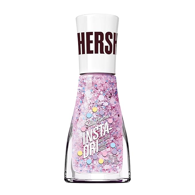 Sally Hansen Insta-Dri X Hershey's Cookies 'n' Creme Eggs, Polka Dazzle, Quick Dry, Long Lasting, Streak-Free Shine, Pink Nail Polish, 0.31 fl oz.