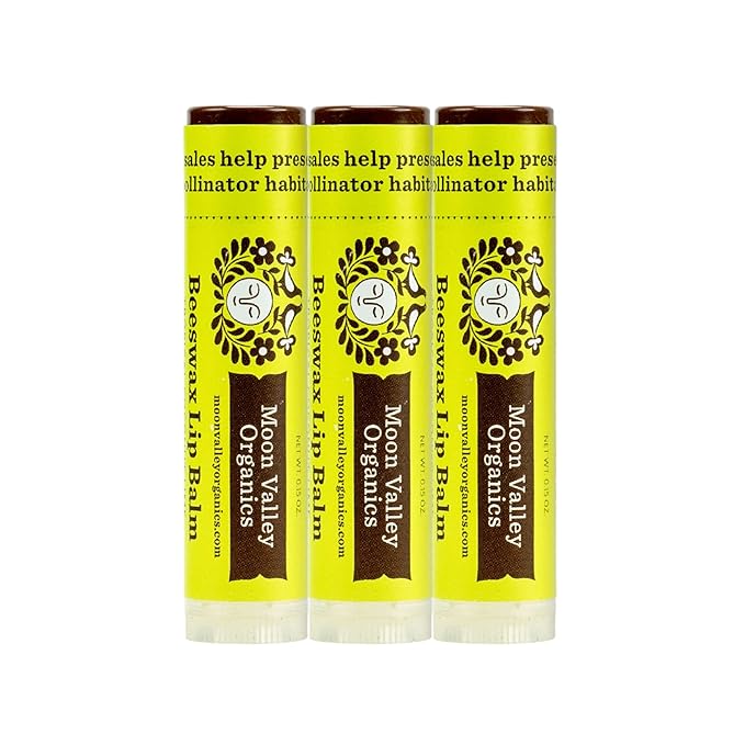 Moon Valley Organics Beeswax Lip Balm for Moisturizing Lips and Cuticles (TROPICAL COCONUT LIME, 3-Pack)-VivaGrace Women