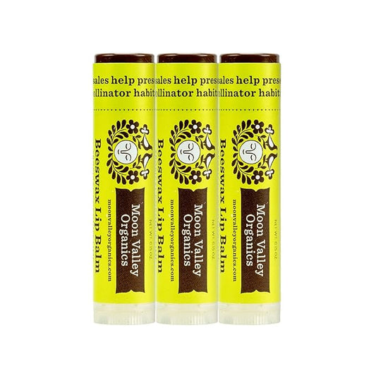 Moon Valley Organics Beeswax Lip Balm for Moisturizing Lips and Cuticles (TROPICAL COCONUT LIME, 3-Pack)-VivaGrace Women