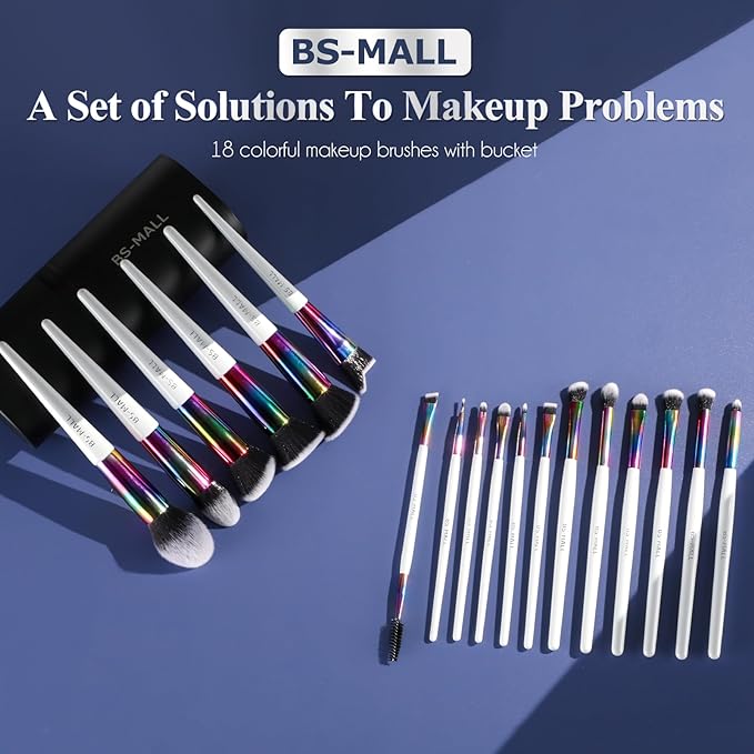 BS-MALL Makeup Brushes Makeup Tools Kit Premium Synthetic Powder Foundation Contour Concealers Lip Brushes Set 18 Pcs-VivaGrace Women
