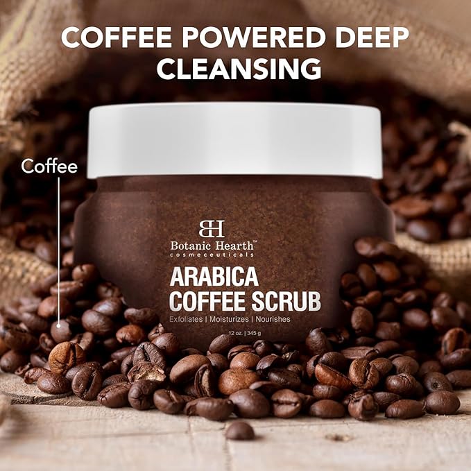 Botanic Hearth Arabica Coffee Body Scrub Exfoliating Body Scrub Act As Body Exfoliator & Helps With Moisturizing Skin, Acne, Cellulite, Dead Skin Scars, Wrinkles 12 Oz-VivaGrace Women