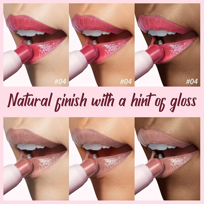 2PCS Tinted Lip Balm Chapstick with Color, Natural Semi - Gloss Finish, Hydrating/Coloring 2 in 1 Moisturizer Lip Stick for Girls & Women #04＋#05-VivaGrace Women
