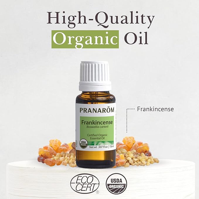 Pranarom USDA Certified Organic Frankincense Essential Oil (15ml), 100% Pure Undiluted Therapeutic Grade from Somalia for Aromatherapy, Diffuser, Skincare, Relaxation, Meditation-VivaGrace Women