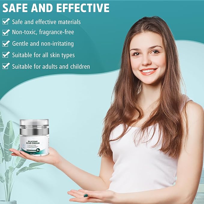 Advanced Scar Cream, Silicone Gel for Scars, Professional Scar Removal Cream for Surgical Scars, Stretch Marks, Old and New Scars 1.7 oz(50ml)-VivaGrace Women