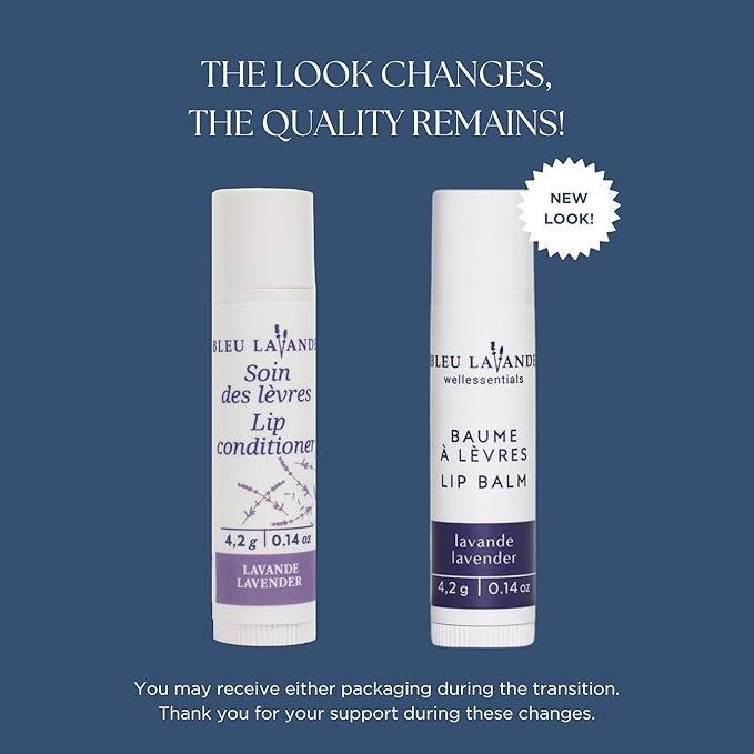 Bleu Lavande - Natural Lavender Lip Conditioner – Stick Lip Balm Repairs, Moisturizes & Protects - Soothes Chapped Lips & Restores Hydratation - Olive Oil & Shea Butter Base Lip Care - 4.2g - 3 Pack-VivaGrace Women