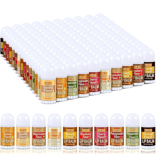 150 Pcs Mini Sunscreen Lip Balms Bulk SPF 30 Lip Balm Sticks Favors with Sunscreen SPF Employee Staff Appreciation Gifts Bulk Team Coworkers Christmas Party Gifts for Travel Beach-VivaGrace Women