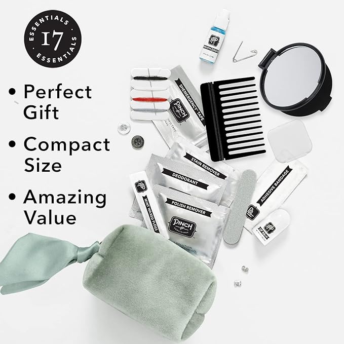 Pinch Provisions Velvet Minimergency Kit, for Her, Includes 17 Must-Have Emergency Essential Items, Compact, Multi-Functional Pouch, Gift for Parties and Birthdays-VivaGrace Women