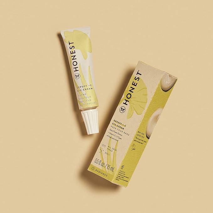 Honest Beauty Vitamin C Depuff Brightening Eye Cream | Reduces Dark Circles | Vitamin C, Daisy Flower Extract, Hyaluronic Acid | EWG Verified, Vegan + Cruelty Free | 0.5 fl oz-VivaGrace Women