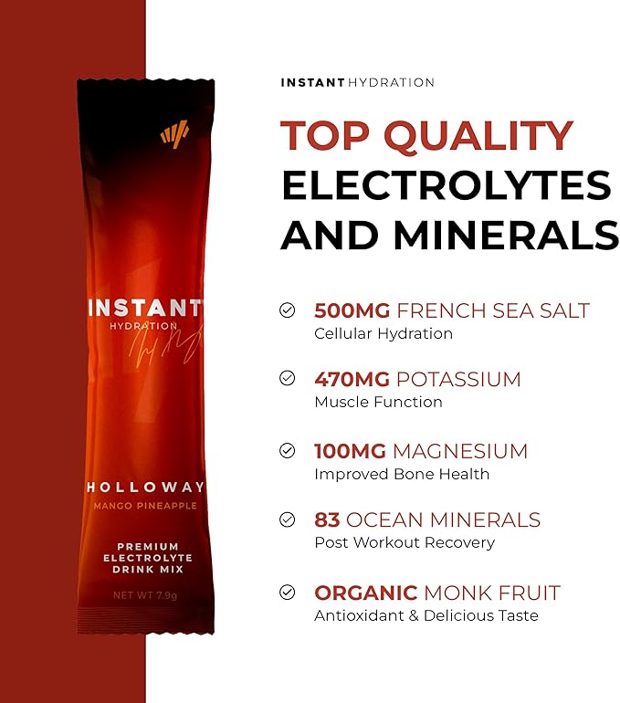 Instant Hydration Electrolytes Powder Packets - Mango Pineapple Drink Mix - Zero Sugar - Keto, Vegan, Gluten-Free, Non-GMO - Boost Recovery, Brain Health, Muscle & Tissue Support- 30 Sticks-VivaGrace Women