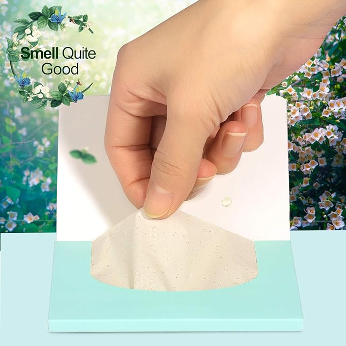 Teenitor Oil Blotting Papers for Face, 100 Sheets Jasmine Oil Blotting Sheets for Oily Skin, Oil Control Film Oil Absorbing Sheets for Face Men Women, Oil Absorbent Pads-VivaGrace Women