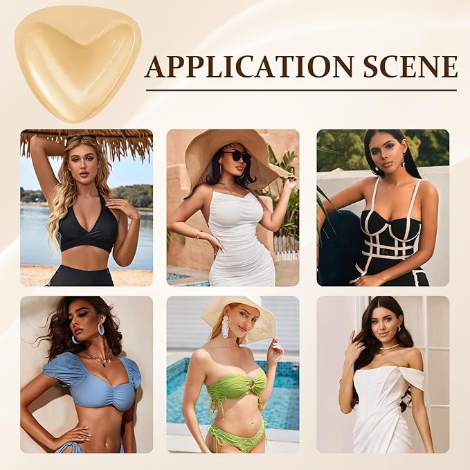 Sticky Bra Breast Enhancement, Sticky Bra Push Up Double Sided Bra Inserts Bra Pads for Bikini & Swimsuit Sport-VivaGrace Women