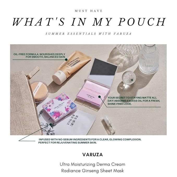 [100 Counts + Mirror Case] Cherry Blossom Natural Oil Blotting Paper for Face Korean with Mirror Case-VivaGrace Women