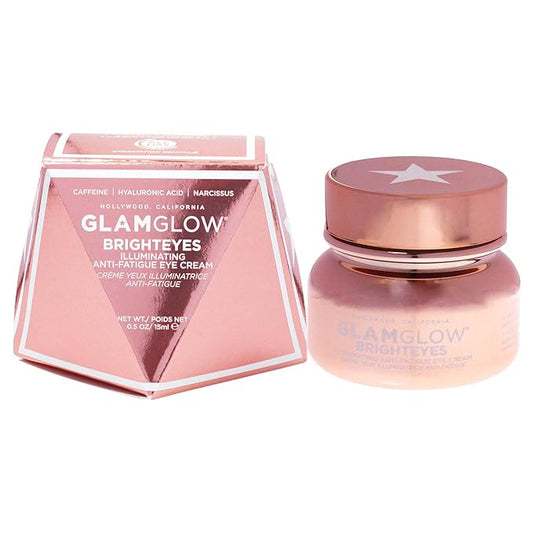 Glamglow Brighteyes Illuminating Anti-Fatigue Eye Cream Formulated with Caffeine, Hyaluronic Acid And Peptides, Brightens Dark Circles And Reduce Fine Lines & Wrinkles, 0.5 Oz-VivaGrace Women